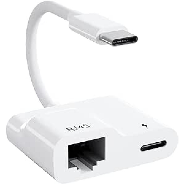 USB C Ethernet adapteris, USB C uz RJ45 tīkls, USB-C LAN adapteris ar PD 60 W uzlādes funkciju, Thunderbolt Ethernet adapteris MacBook Air/Pro, Pad Pro/Air, Surface, XPS, Galaxy un citiem