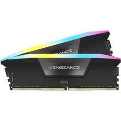 CORSAIR Vengeance RGB DDR5 RAM 32 GB (2 x 16 GB) 6000 MHz CL36 Intel XMP iCUE saderīga datora atmiņa — melna (CMH32GX5M2B6000C36)