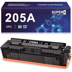 LEMERO SUPERX savietojams ar HP 205A CF530A tonera kasetnēm HP Color Laserjet Pro M181FW M154A M154NW MFP M180N M180 M180NW M181 printerim (1 x melns)