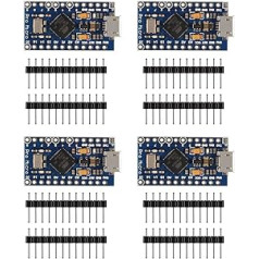 Pro Micro ATmega32U4 5V 16MHz Developer Board Module for Arduino Leonardo Board Pack of 4