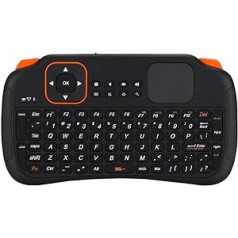 Annadue 2.4G belaidė klaviatūra su jutikliniu kilimėliu, nešiojamasis belaidis klaviatūros valdiklis su USB imtuvu, nuotolinio valdymo pulteliu, skirta išmaniajam telefonui / planšetiniam kompiuteriui / nešiojamam kompiuteriui / išmaniesiems tele