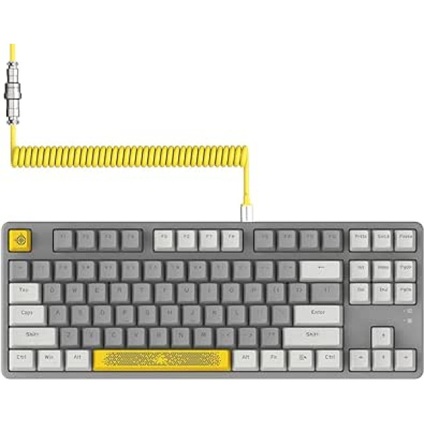 AJAZZ AK873-75% vadu spēļu tastatūra ar spirālveida USB-C kabeli, karsti maināma mehāniskā tastatūra