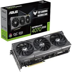 ASUS TUF Gaming GeForce RTX 4070 Super 12GB GDDR6X OC Edition Gaming Graphics Card (NVIDIA GeForce RTX4070 DLSS 3, PCIe 4.0, 1x HDMI 2.1a, 3x DisplayPort 1.4a, TUF-RTX4070S-O12G-GAMING, Black)