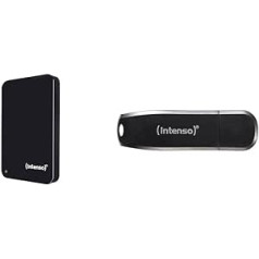 Intenso Memory Drive — 2,5 collu ārējais cietais disks 2 TB mehāniskais cietais disks un ātruma līnija 256 GB Memory Stick USB Stick 3.2 Gen 1x1 melns