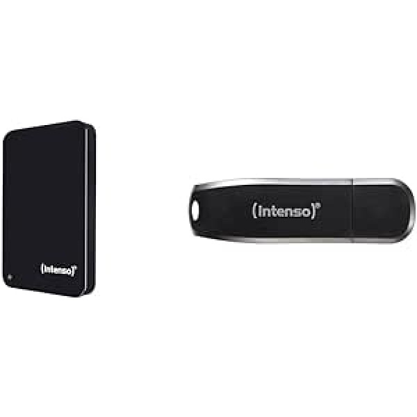 Intenso Memory Drive — 2,5 collu ārējais cietais disks 2 TB mehāniskais cietais disks un ātruma līnija 256 GB Memory Stick USB Stick 3.2 Gen 1x1 melns