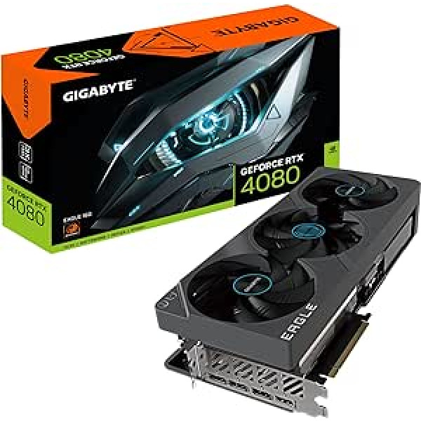 GIGABYTE GeForce RTX 4080 Eagle 16GB grafikas karte - 16GB DDR6X, PCI-E 4.0, Core 2505Mhz, RGB, DP 1.4, HDMI 2.1a, NVIDIA DLSS 3, Ada Lovelace Arch, GVEAGLE-N4080