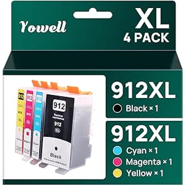 912XL spausdintuvo kasetės, suderinamos su „HP 912 912 XL Multipack“, skirta HP OfficeJet Pro 8022 8022e kasetėms 8020 8024 8025e, Officejet 8010 8012 8010e 8012e, HP OfficeJet Pro 8010 8012 8010e 8012e 801t48s