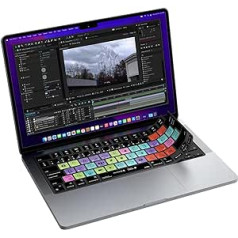 JCPAL Adobe After Effects Ae Shortcuts Keyboard Protector EU QWERTY Layout Klaviatūros dangtelis Klaviatūros dangtelis MacBook Pro 14 colių ir 16 colių M1 2021 A2442 A2485/M2 2023 A2779 A2780, Air 13