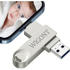 WIGONT USB Stick 128 GB, USB Stick for Storing More Photos and Videos, USB Stick for Uses USB 3.0 High Speed Transmission. USB Stick for iPhone Port, Type C Port, USB Port