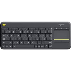 Logitech K400 Wireless Plus TV tastatūra ar skārienpaliktni, 2,4 GHz savienojums, izmantojot USB Unifying uztvērēju, programmējami multivides taustiņi, Windows / Android / ChromeOS, itāļu QWERTY izkārtojums, melns