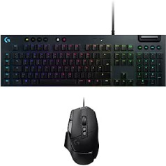 Logitech G 502 X vadu spēļu pele + G815 Lightsync RGB mehāniskā spēļu tastatūra, LIGHTFORCE slēdži, Hero 25K sensors, dators/Windows/macOS