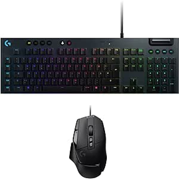 Logitech G 502 X vadu spēļu pele + G815 Lightsync RGB mehāniskā spēļu tastatūra, LIGHTFORCE slēdži, Hero 25K sensors, dators/Windows/macOS