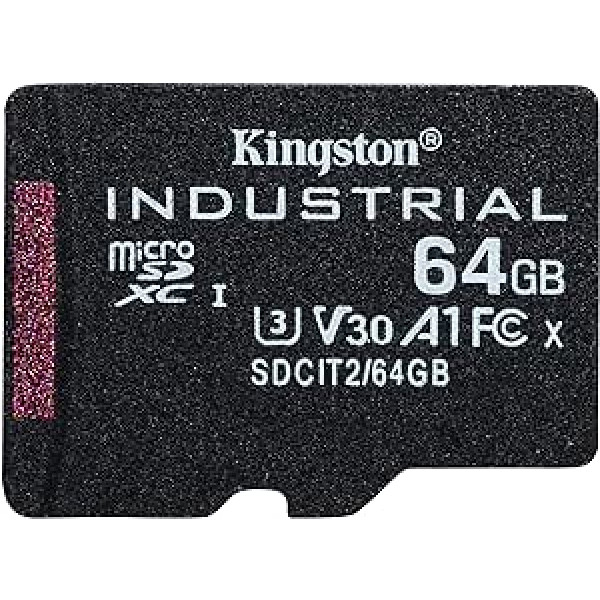 Kingston Industrial microSD — 64 GB microSDHC Industrial C10 A1 pSLC karte bez adaptera — SDCIT2/64GBSP