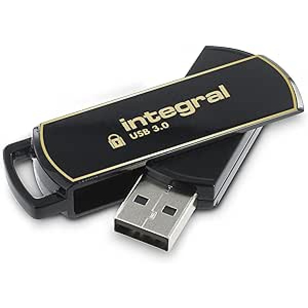 Integrētā atmiņa INFD8GB360SEC3.0 USB 3.0-Stick ar SecureLock programmatūru schwarz/gold