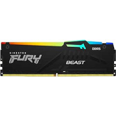 Kingston Fury Beast DDR5 RGB 16GB (2x8GB) 5200MT/s DDR5 CL40 DIMM galddatoru spēļu atmiņas komplekts ar 2 — KF552C40BBAK2-16