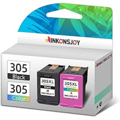 INKONSJOY Printer Cartridges for HP 305 XL Printer Cartridges Set Black & Colour Ink Cartridge for DeskJet 2700 2710 2720 Plus 4120 4100 4110 Envy 6000 6010 6020 6032 6022 Envy Pro 6420 6452