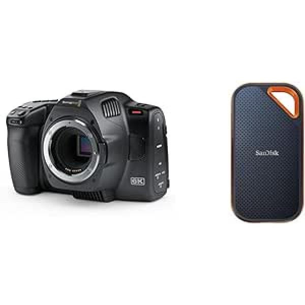 Blackmagic Design Pocket Cinema Camera 6K G2 & SanDisk Extreme PRO portatīvais SSD ārējais SSD 1 TB (ārējais cietais disks ar SSD tehnoloģiju 2