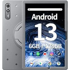 SGIN planšetdators 10,51 collas Android 13 planšetdators 6 GB RAM, 128 GB krātuve, 1200 x 1920 FHD IPS displejs, astoņkodolu procesors, dubultā kamera (5 MP + 13 MP), WiFi, Bluetooth, GPS, C tips, GPS, 6200 mAh akumulators