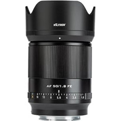 VILTROX AF 50 mm F1.8 E-Mount standarta objektīvs Sony a7C a9 a7III a7RIV a7SIII a6600 (pilns formāts, fiksēts fokusa attālums, STM, automātiskais fokuss) melns