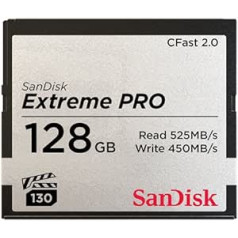 SanDisk Extreme Pro CFast 2.0 Speicherkarte 128 GB (Für Kameras und Camcorder, VPG-130 für 4K Videos, Datenübertragungs mit 525 MB/s, Schreiben mit 450 MB/s)