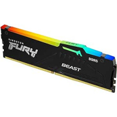 Kingston Fury Beast Black RGB XMP DDR5 128GB 5200MT/s CL40 DIMM galddatora atmiņas komplekts ar 4 KF552C40BBAK4-128