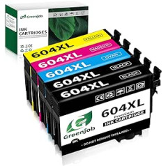 Greenjob 604XL kasetės, skirtos Epson 604 Multipack, suderinamos su Epson Expression Home XP-2200 XP-2205 XP-3200 XP-3205 XP-4200 XP-4205 Workforce WF-2910 WF-2930 WF-2935 WF-2950