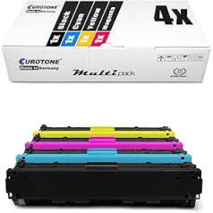 Eurotone 4x saderīgas tonera kasetnes priekš HP Color Laserjet CP 1210 1213 1214 1215 1217 1513 1514 1515 1516 1517 1518 1519 NI N Aizstāj CB540A-2543A