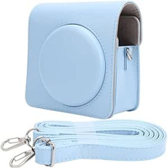 Bindpo Instant Camera Case, PU Leather Shoulder Camera Bag, Removable Camera Cover with Shoulder Strap for Instax Square SQ1 (Blue)