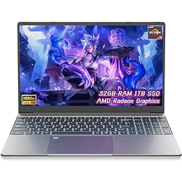 Ninkear klēpjdators 15,6 collu AMD Ryzen 7 5700U 4,3Ghz 32GB DDR4 1TB SSD 1920 * 1080 FHD AMD Radeon Graphics Metāla korpusa tastatūra ar fona apgaismojumu Windows 11 Home WiFi 6