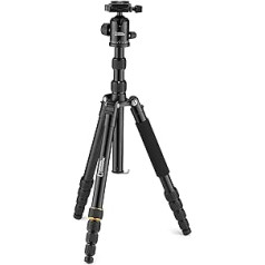 NATIONAL GEOGRAPHIC NGTR002T Aluminium Travel Tripod Set with Monopod, 5 Piece Legs, Twist Locks, Load 8kg, Carry Case, Ball Head, Quick Release