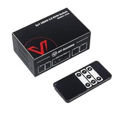 AV Access KVM Switch HDMI 2 Port, Ultra HD 4K @ 60Hz /1080p@240Hz /2560x1440@144Hz, HDMI 2.0 with HDR10 and 3D, HDCP 2.2, USB 2.0 Ports for Mouse, Keyboard, Printer, KVM USB Switch for 2 PCs