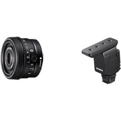 Sony SEL40F25G pilna formāta FE 40 mm F 2,5 G — Premium G sērijas objektīvs ar fiksētu fokusa garumu un bise mikrofonu ECM-B10 (kompakts, bezvadu, bez akumulatora), ECMB10.CE7, melns