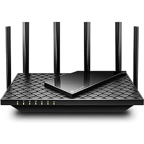 TP-Link Archer AXE75 Wi-Fi 6E WLAN maršrutētājs (5400 Mbps trīsjoslu, 4 gigabitu LAN porti, 1 × USB 3.0 ports, WPA3, HomeCare, saderīgs ar Alexa, Tether APP), melns