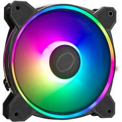 Cooler Master MasterFan MF120 Halo2 ARGB - 120mm Case Fan, Addressable Dual Ring RGB Lighting, Rifle Bearings, Enlarged Air Compensator Blades with Jam Sensor Protection and Improved Driver IC