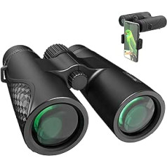 Binoculars for Adults, 12x42 Binoculars with Smartphone Photo Adapter, 18mm Large Eyepiece, 16.5mm Super Bright BAK4 Prism, FMC Lens for Bird Watching, Hunting, Sports