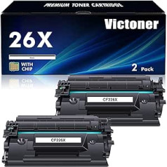 VICTONER tonera kasetne saderīga ar HP 26X CF226X 26A CF226A Laserjet Pro MFP M426fdw M426fdn M426dw M402n M402dn M402dw M402 M426 Series Printer Black Pack of 2