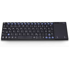 Rii Wireless Keyboard with Touchpad, Wireless Keyboard with QWERTZ, 2.4GHz Wireless Keyboard, Wireless Keyboard with Touchpad, PC Keyboard Wireless for Laptops/Desktops/Smart TVs, Rechargeable