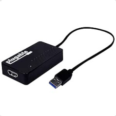 Prijungiamas USB 3.0 arba HDMI 4K UHD (Ultra-High-Definition) Grafikos adapteris, skirtas didesniam monitoriui iki 3840 × 2160 (tik Windows 10, 8.1, 8, 7)