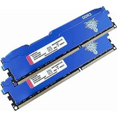 DDR3 16GB rinkinys (8GBx2) Stalinio kompiuterio RAM 1600MHz PC3-12800 UDIMM be ECC Nebuferinis 1,5V 2Rx8 Dvigubas rangas 240 Pin CL11 PC kompiuterio atminties atnaujinimo modulio atminties rinkinys (mėlynas)