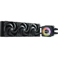 ENERMAX LIQMAXFLO SR 360 mm CPU AIO Liquid Cooler (LGA 1700, 1200, AM5, AM4) - Xtreme Dual Chamber PWM Pump - ARGB VRM Water Block Fan - 370W+ TDP (3x 120 PWM Silent Flow Fan); ELC-LMF360-SF, Black