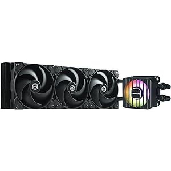 ENERMAX LIQMAXFLO SR 360 mm CPU AIO šķidruma dzesētājs (LGA 1700, 1200, AM5, AM4) - Xtreme divkameru PWM sūknis - ARGB VRM ūdens bloka ventilators - 370W+ TDP (3x 120 PWM Silent Flow Fan); ELC-LMF360-SF, melns