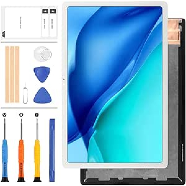 LADYSON Original priekš Samsung Galaxy Tab A7 10,4 collu (2020) SM-T500 T505 T500 LCD displeja skārienjutīgā stikla ekrāna digitalizētāja montāžas paneļa lēcu nomaiņas komplekti ar bezmaksas rīkiem (balts)