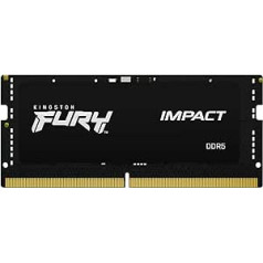 Kingston FURY Impact 16GB 4800MT/s DDR5 CL38 SODIMM spēļu atmiņa klēpjdatoram vienam modulim — KF548S38IB-16