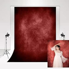 Kate Wine Red Background 1.5 x 2.2 m / 5 x 7 ft Classic Retro Wedding Photography Props Magazine Photo Background Luxurious Rococo Style Abstract Velvet Texture Photo Booth