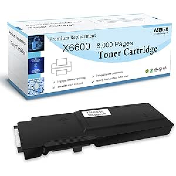 ASEKER saderīga tonera kasetne Xerox Phaser 6600 6600n 6600dn 6600ydn WorkCentre 6605 6605n 6605dn printerim, 8000 lapas, 106R02232 (melns)