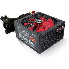 NOX NX 650W - NXS650- 650 W Netzteil, SLI&Crossfire-kompatibel, 140-mm-Lüfter, ultraleise, Multi-GPU-kompatibel, aktive PFC, schwarz