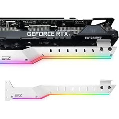 EZDIY-FAB GPU turētāja stiprinājuma grafiskās kartes atbalsts GPU grafikas karte ar 5 V 3 kontaktu ARGB LED, videokartes nosēšanās turētāja/maciņa kronšteina atbalsts RX6700, RTX3090-309EZ-White