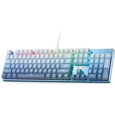 Redragon K556 SE RGB aizmugurgaismota vadu mehāniskā spēļu tastatūra, 104 taustiņu pamatne, 3,5 mm skaņu absorbējošas putas, karstās maiņas kluss sarkans slēdzis, gradienta zils