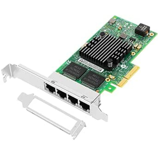 Euqvos Intel I350-T4 Series 4 portu (četrkāršu) 1,25 G gigabitu Ethernet PCI Express 2.0 PCI-E tīkla adaptera karte (NIC) 10/100/1000 Mbps 4 joslu karte ar Intel I350AM2 mikroshēmojumu 4xRJ45