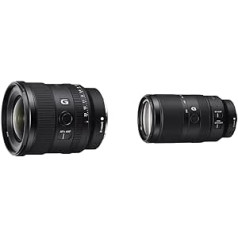 Sony SEL-20F18G pilna formāta E-Mount objektīvs (FE 20 mm F1.8, īpaši platleņķis, viegls), melns un E 70-350 mm f/4.5-6.3 G OSS | APS-C, super telefoto tālummaiņas objektīvs (SEL70350G)